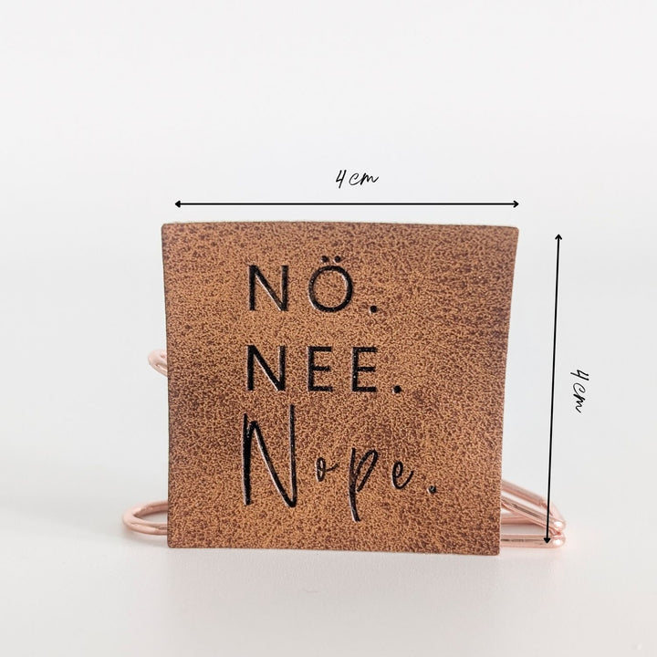 Kunstlederlabel "Nö Nee Nope"