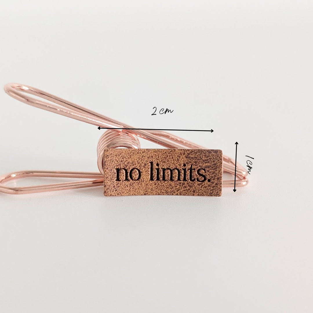 Kunstlederlabel "no limits"