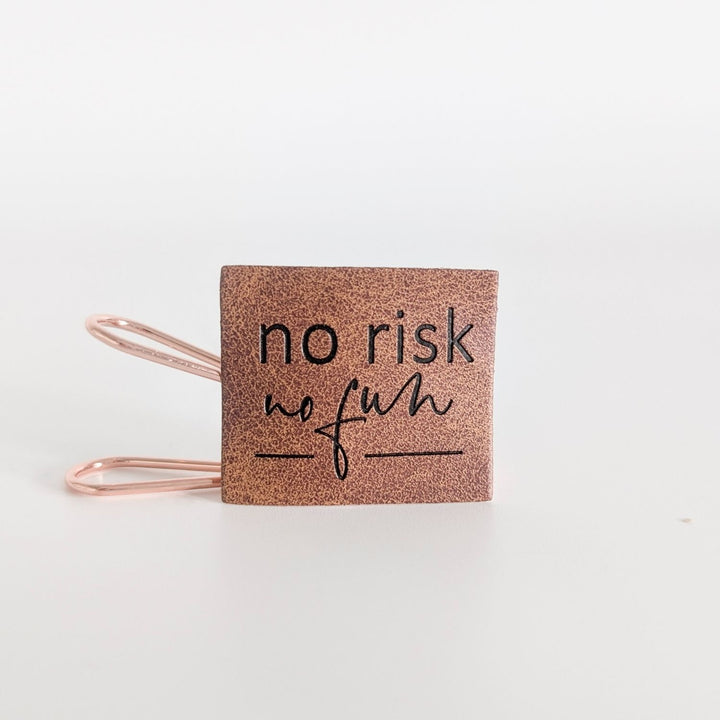 Kunstlederlabel "no risk, no fun"