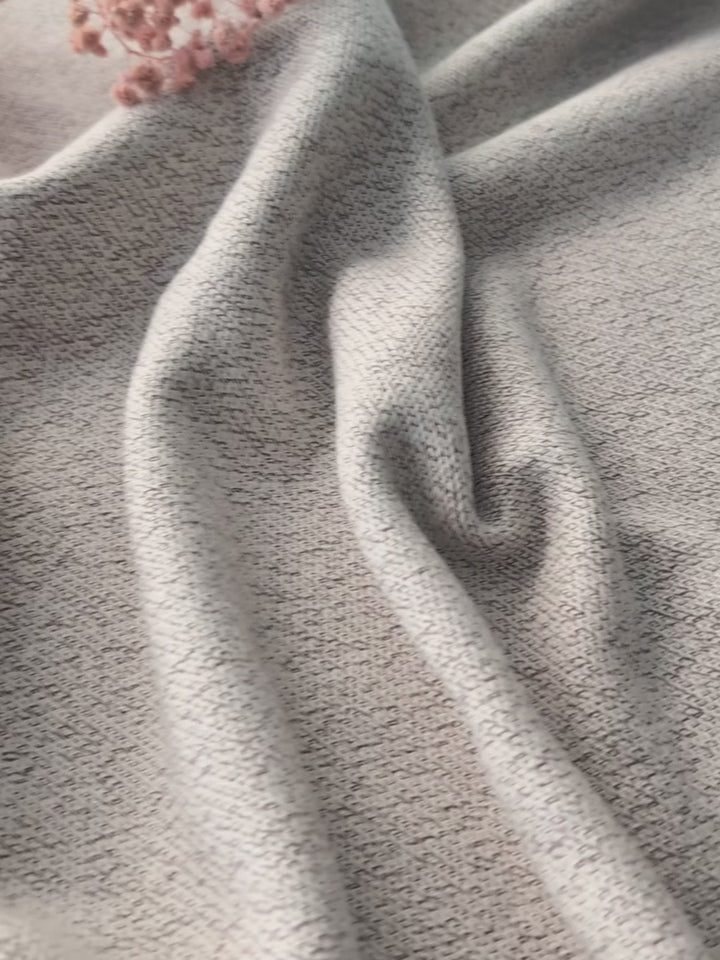 Baumwollstrick creme braun meliert