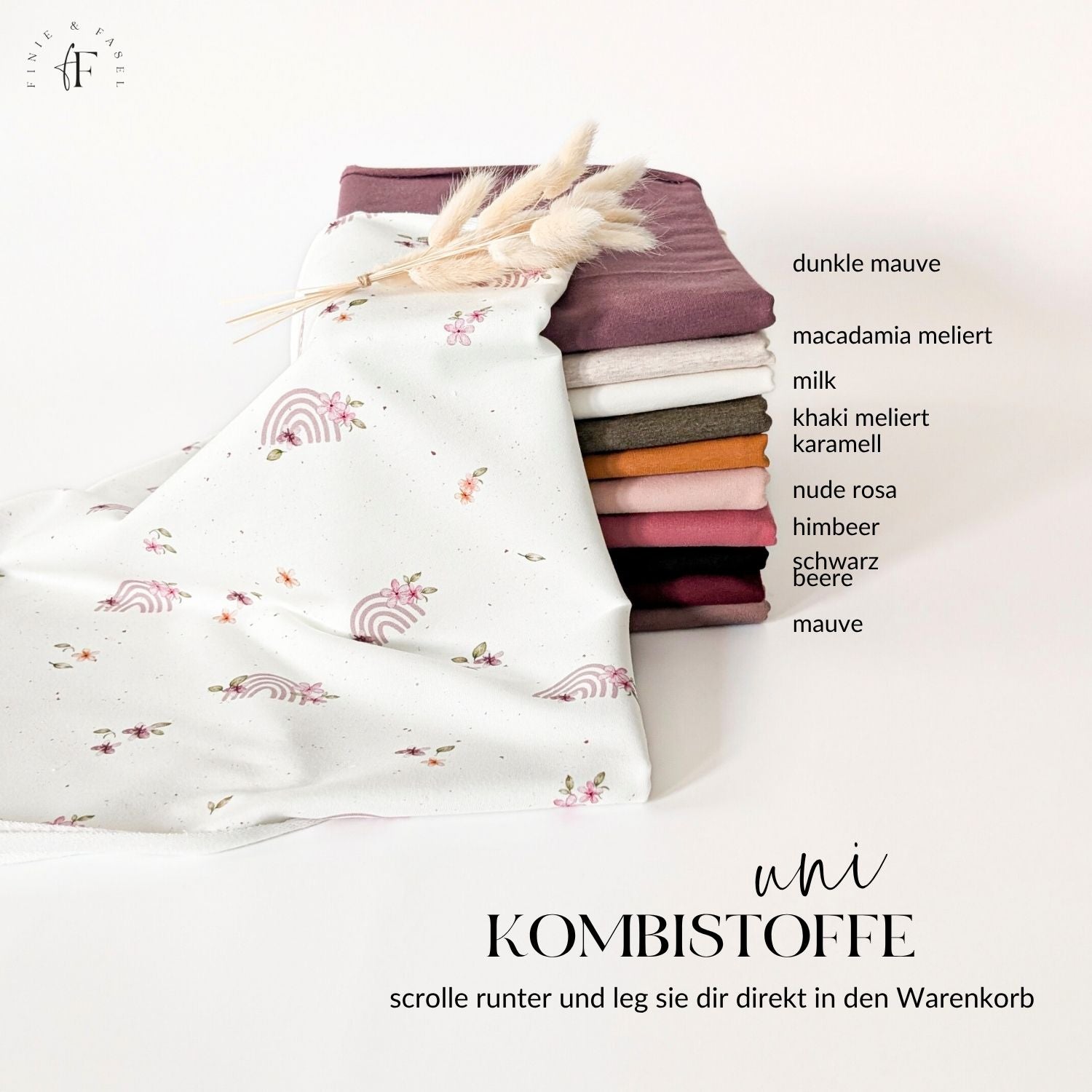French Terry Stoff „Blossom Rainbows“ mit Kombistoffen – perfekt für Capsule Wardrobe und DIY-Projekte