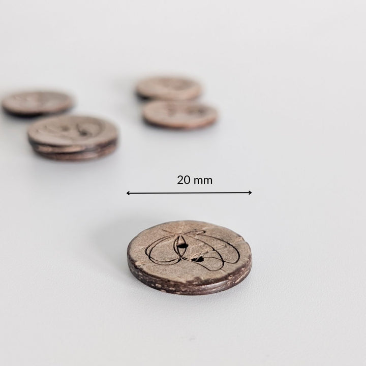 Kokosknopf 20mm Schmetterlinge