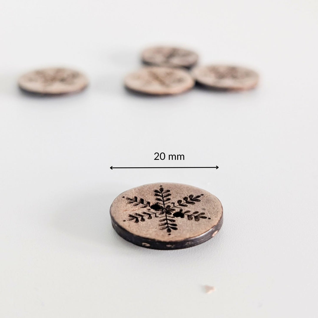 Kokosknopf 20mm Schneeflocke