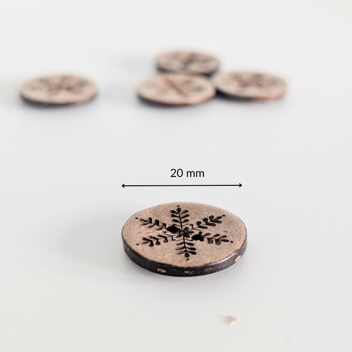 Kokosknopf 20mm Schneeflocke