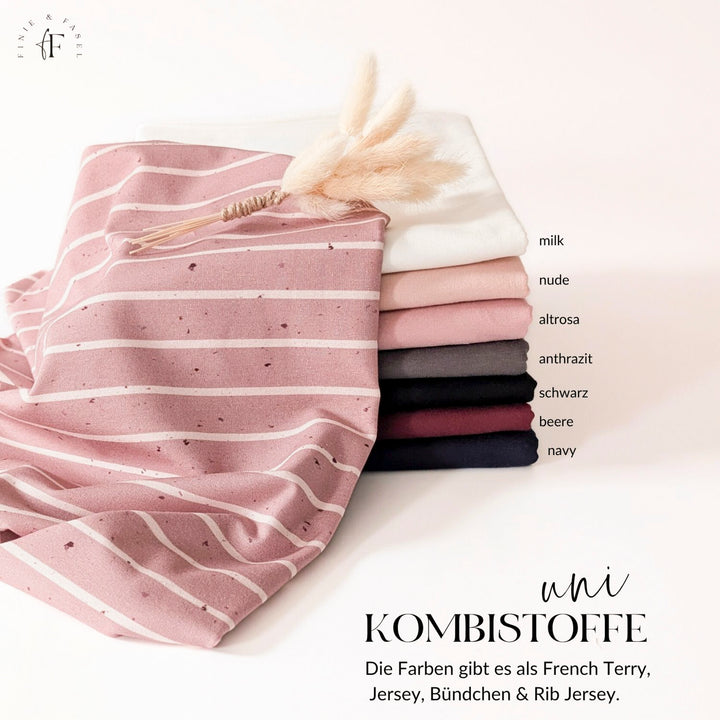 French Terry Konfetti Stripes rosé