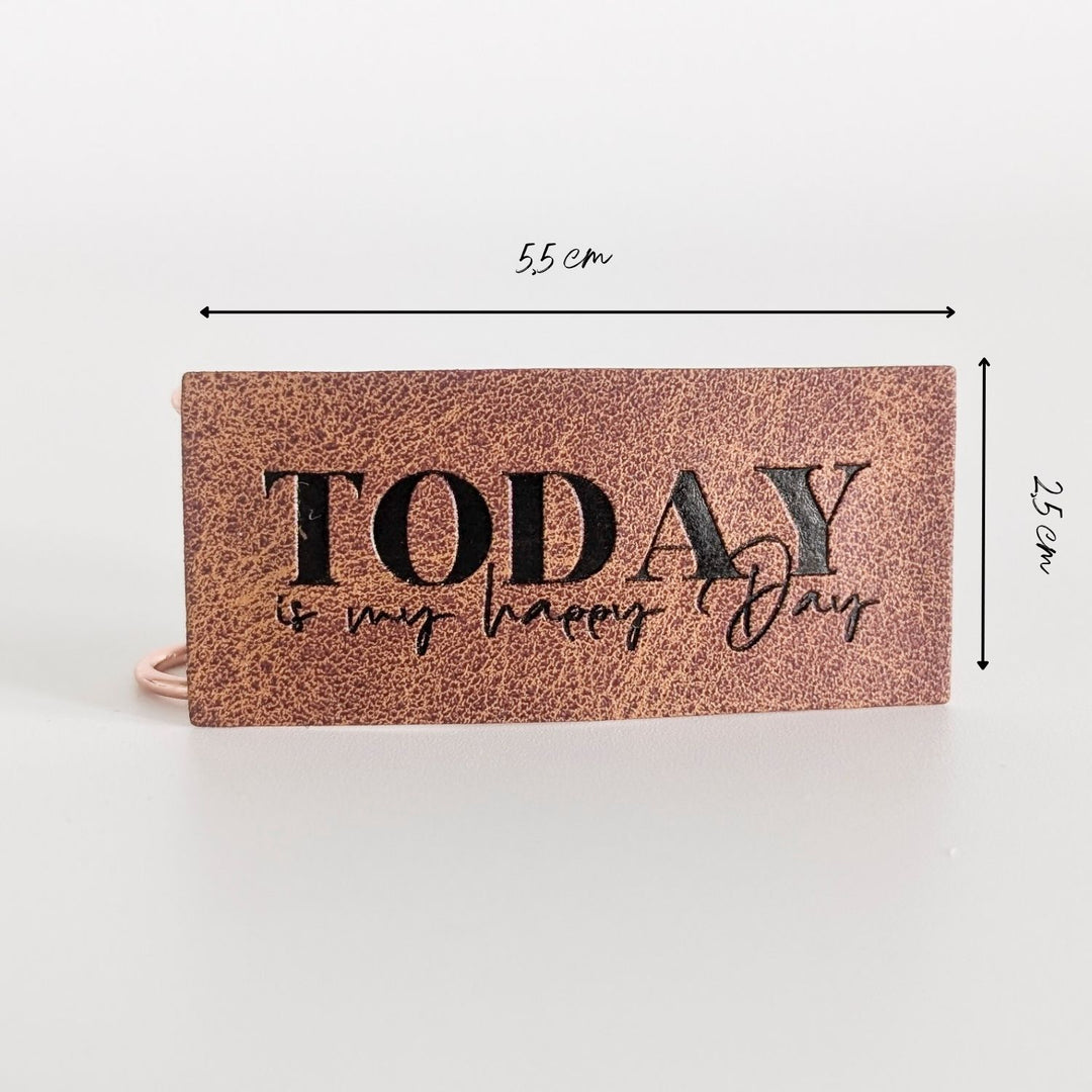 Kunstlederlabel "Today is my happy Day"