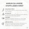 Bild in Galerie-Betrachter laden, French Terry Stoff „Chocolate Splash“ – Übersicht zu Qualität, Weichheit, Bio-Baumwolle und handgezeichnetem Design
